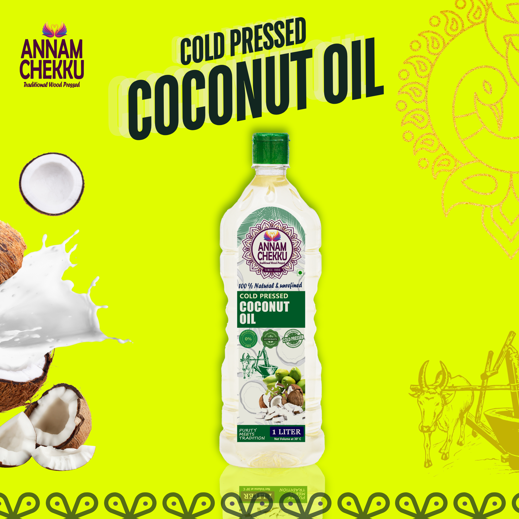 Wood Pressed Coconut Oil - 1L