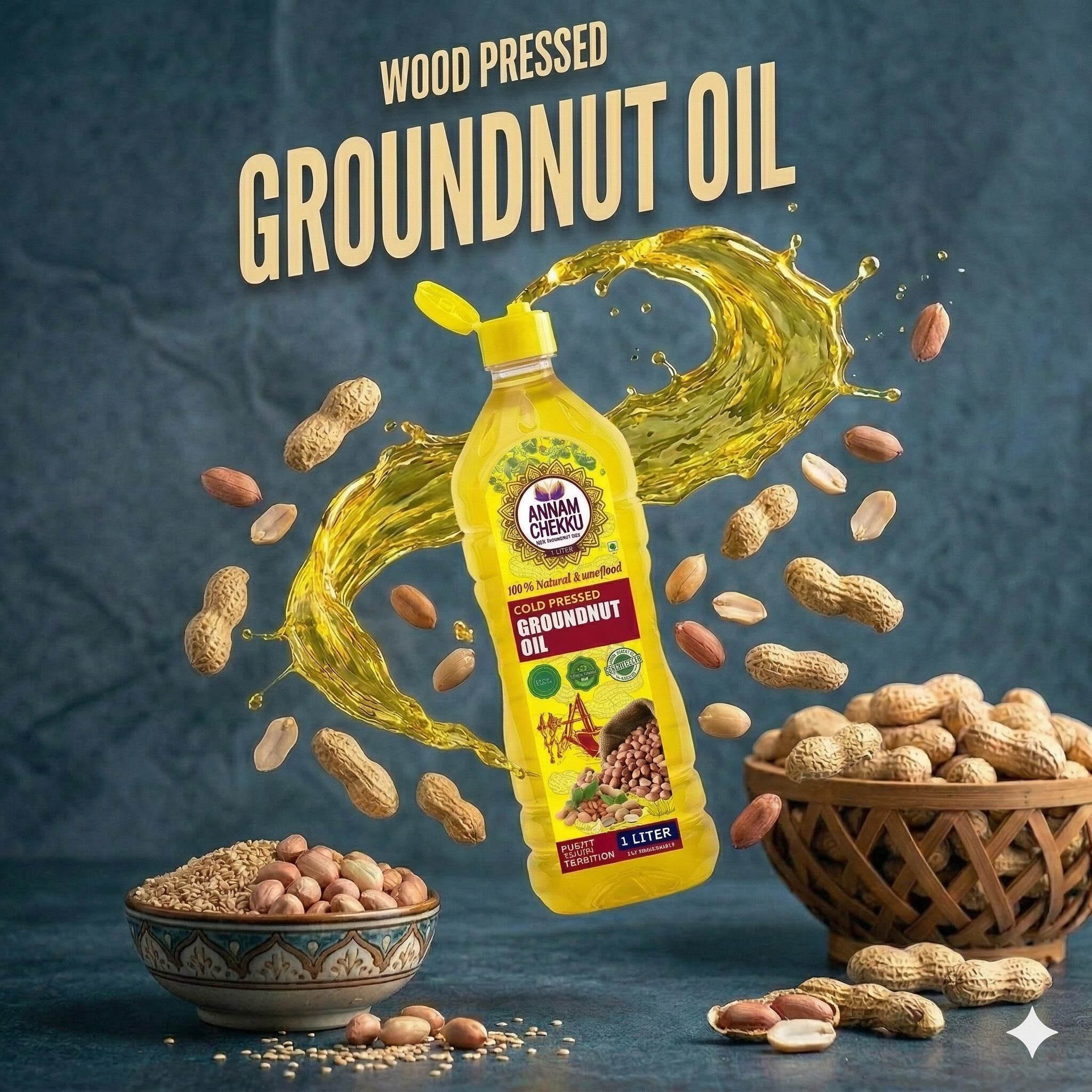 Wood Pressed Groundnut Oil –  1L