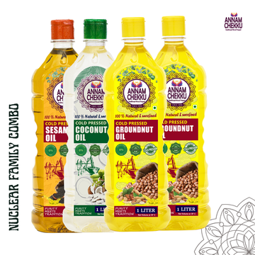 Nuclear Family combo - Groundnut Oil - Wood Pressed